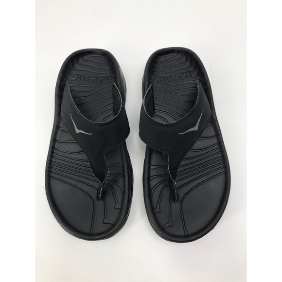 Hoka One Ora Recover Flip Flop Thong Comfort Sandal Black 6 Women - Picture 1 of 6